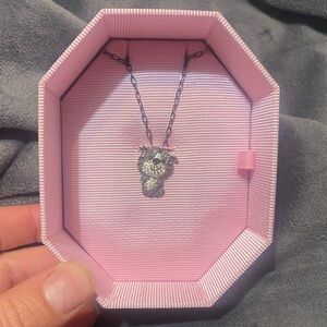 Swarovski Silver and Black Bear Pendant Necklace